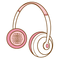 ヘッドフォンのイラスト ピンク 音楽 音楽機器のイラスト 無料イラスト素材 無料イラスト素材 イラストほし