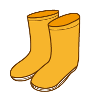 長靴のイラスト オレンジ 日用品 雨具のイラスト 無料イラスト