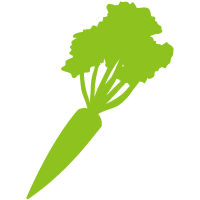 にんじんシルエットのイラスト グリーン シルエット 野菜