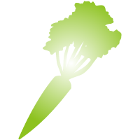 人参シルエットのイラスト グリーン グラデーション シルエット 野菜シルエットのイラスト 無料イラスト素材 無料イラスト素材 イラストほし