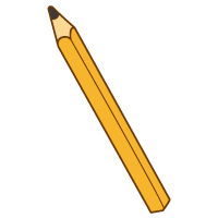 鉛筆のイラスト オレンジ 文房具のイラスト 無料イラスト素材