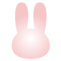 うさぎシルエットのイラスト ピンク グラデーション マーク 動物マークのイラスト 無料イラスト素材 無料イラスト素材 イラストほし