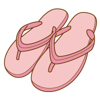 サンダルのイラスト ピンク 日用品 夏 レジャー用品 水泳用品