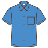 ワイシャツのイラスト 半袖 ブルー 日用品 夏 衣料品のイラスト 無料イラスト素材 無料イラスト素材 イラストほし