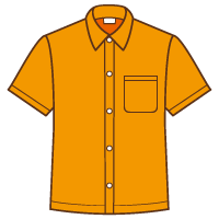 Yシャツのイラスト 半袖 オレンジ 日用品 夏 衣料品のイラスト 無料イラスト素材 無料イラスト素材 イラストほし