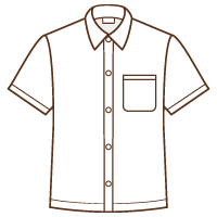 Yシャツのイラスト 半袖 ホワイト 日用品 夏 ビジネス衣料品