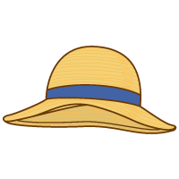 麦わら帽子のイラスト ブルー 日用品 夏 レジャー用品 暑さ対策