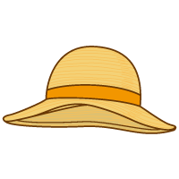 麦わら帽子のイラスト オレンジ 日用品 夏 レジャー用品 暑さ対策用品 無料イラスト素材 無料イラスト素材 イラストほし
