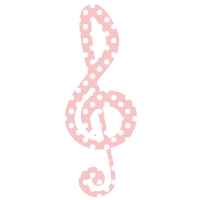 ト音記号のイラスト ピンク ドット柄 マーク 音楽マークのイラスト 無料イラスト素材 無料イラスト素材 イラストほし