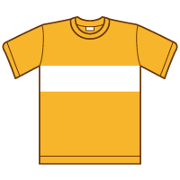 半袖2色tシャツのイラスト オレンジ ホワイト 日用品