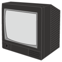ブラウン管テレビのイラスト ブラック 家電製品 Tvのイラスト