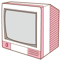 ブラウン管テレビのイラスト ピンク 家電製品 Tvのイラスト 無料イラスト素材 無料イラスト素材 イラストほし