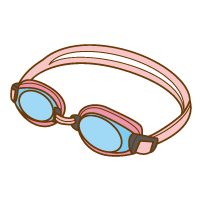 水中眼鏡 ゴーグルのイラスト ピンク 日用品 夏 レジャー用品 水泳用品 無料イラスト素材 無料イラスト素材 イラストほし