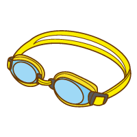 水中眼鏡 ゴーグルのイラスト イエロー 日用品 夏 レジャー用品 水泳用品 無料イラスト素材 無料イラスト素材 イラストほし